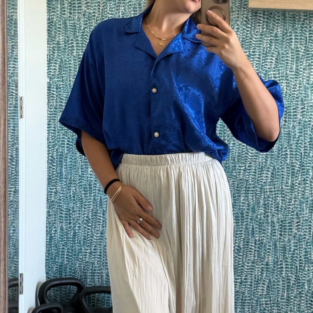 Vintage Victoria's Secret Royal Blue Satin Top